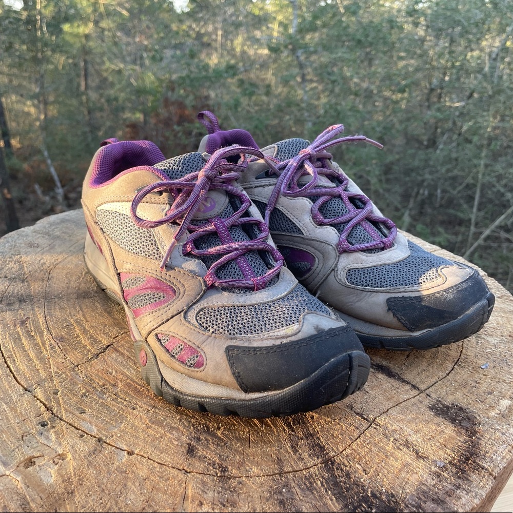 Merrell hiking shoes - purple & grey, womens 10